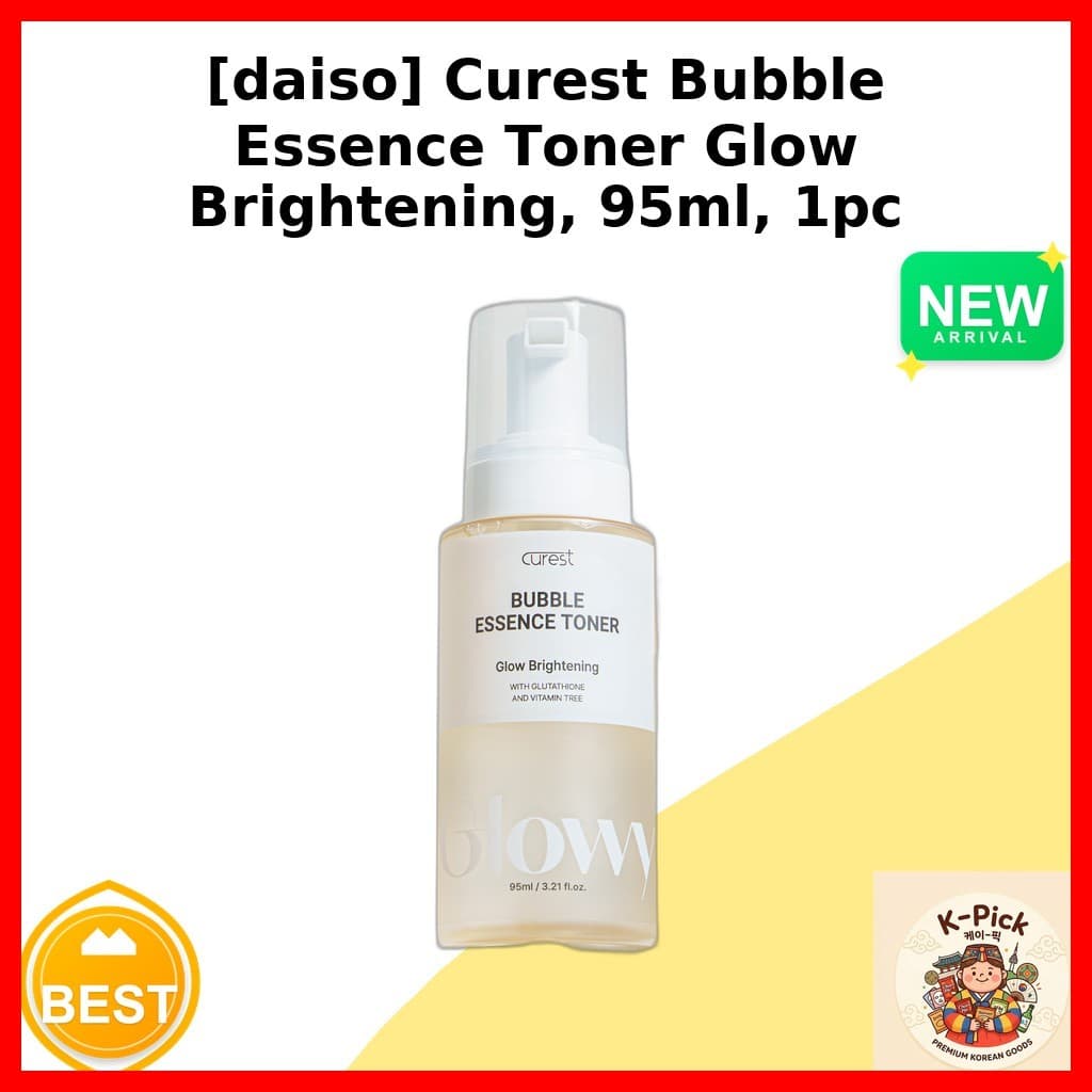 [daiso] Curest Bubble Essence Toner Glow Brightening , 95ml , 1 Unidade/Coreano/Brilho Iluminador Por k_pick