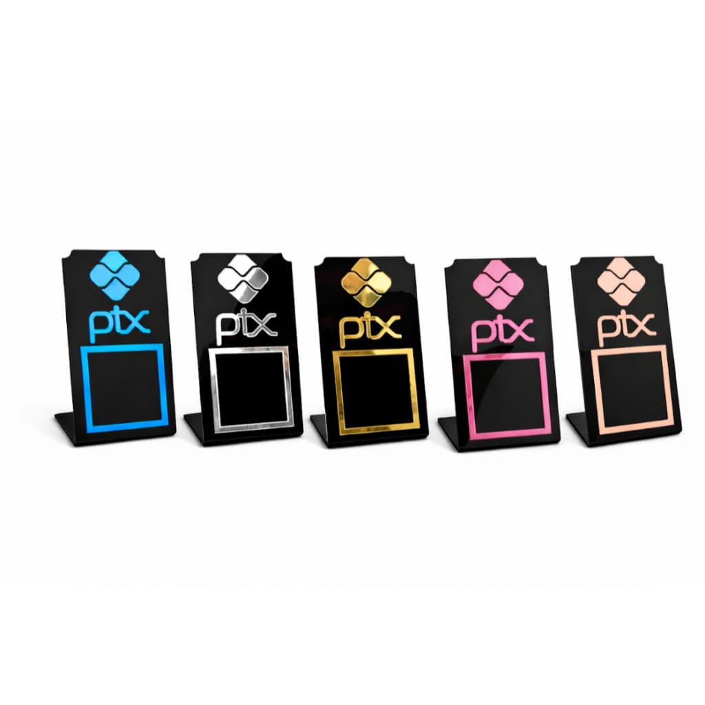 Placa Pix QR Code Em Acrilico Display Mesa Balcao Personalizado Pagamento Comercio Diversas Cores
