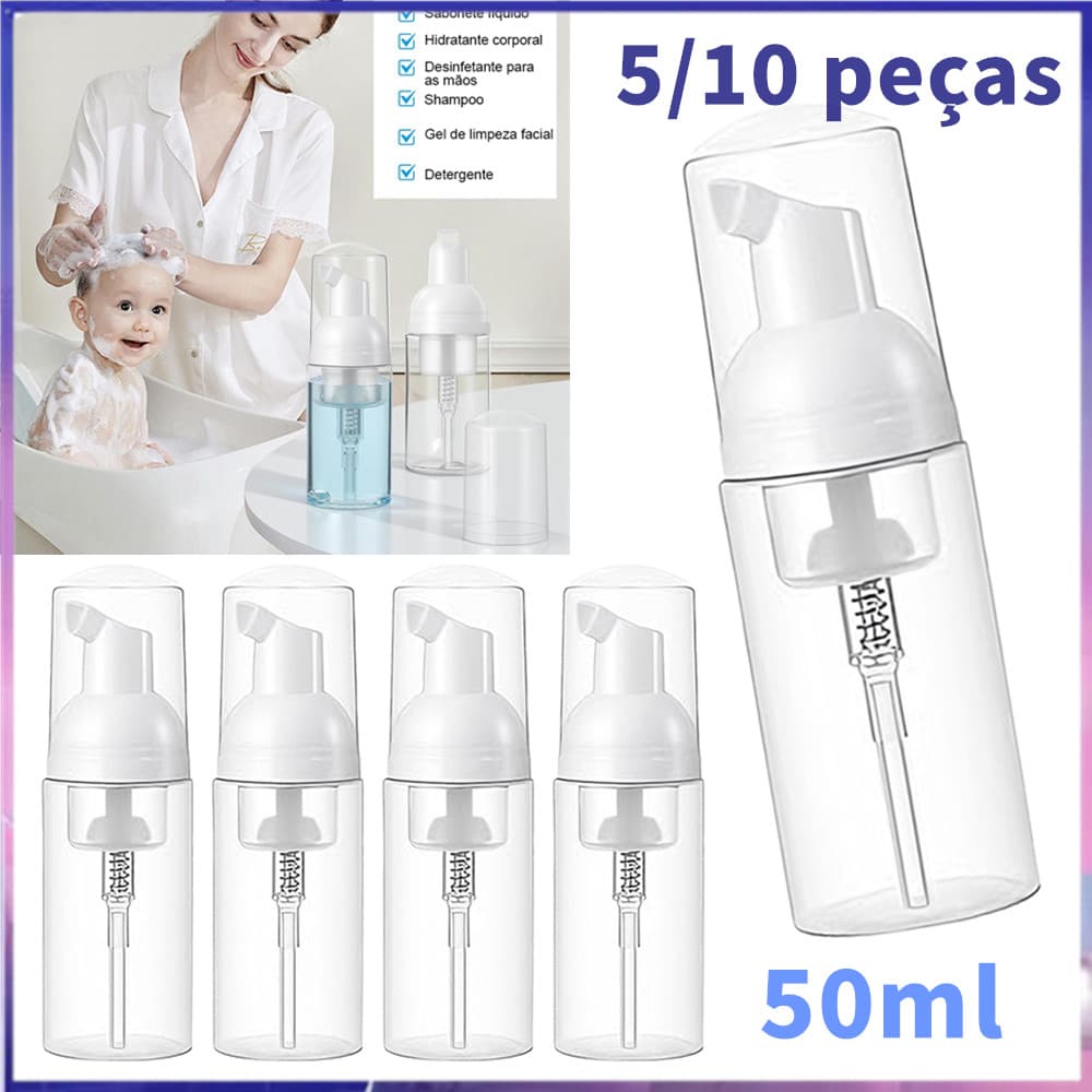 Garrafa de espuma de Shampoo 50ml garrafa de bomba de espuma portátil reutilizável 5/10 unidades