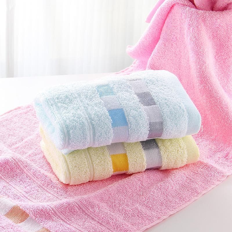 Simples toalha de algodão grosso dupla face macio absorvente rosto toalha casa adulto crianças casal rosto toalha 89