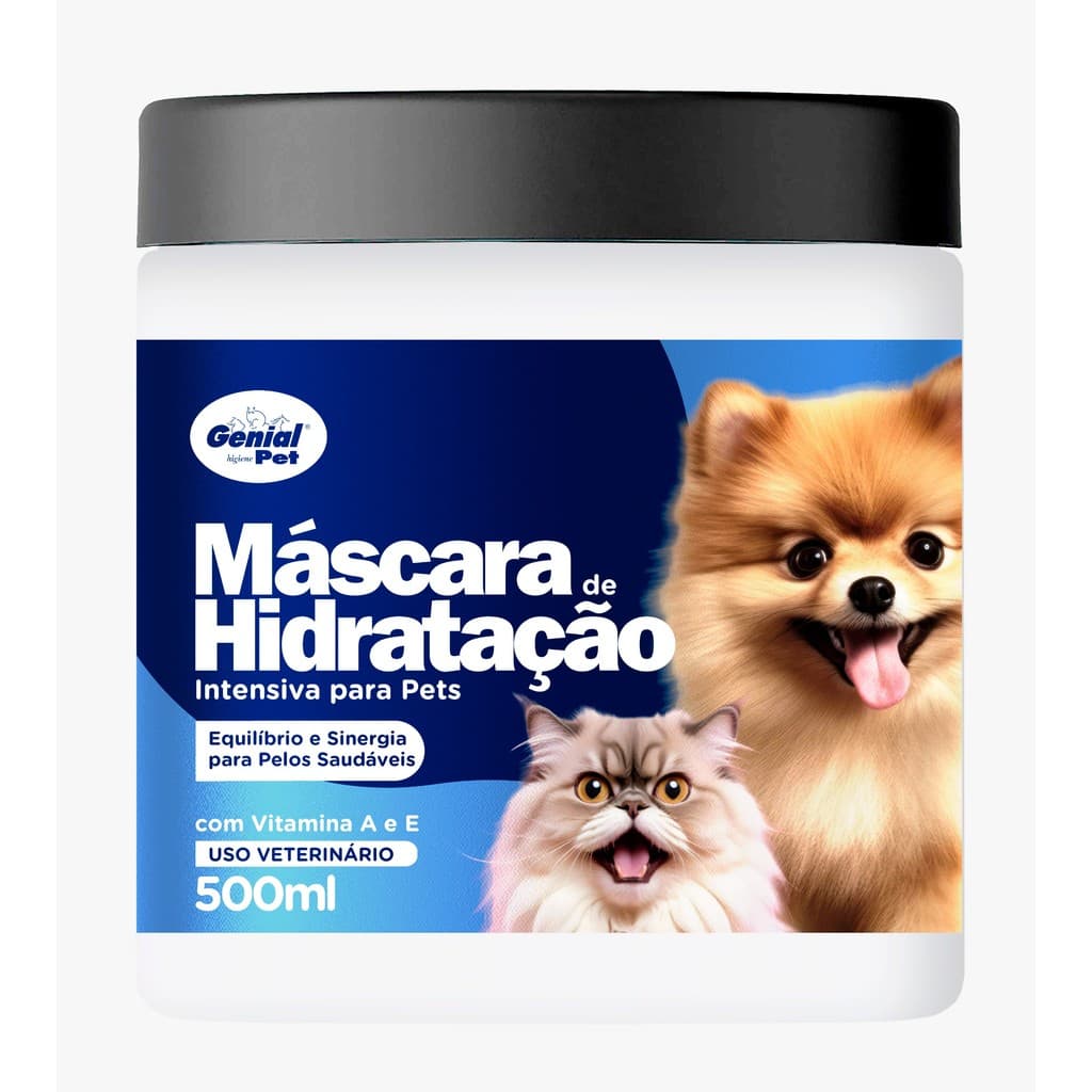 Máscara de Hidratação Pelos 500ml Brilho Maciez Reduz o Frizz Pet Shop Cachorro e Gato Soft Line Pet Clean 500ml