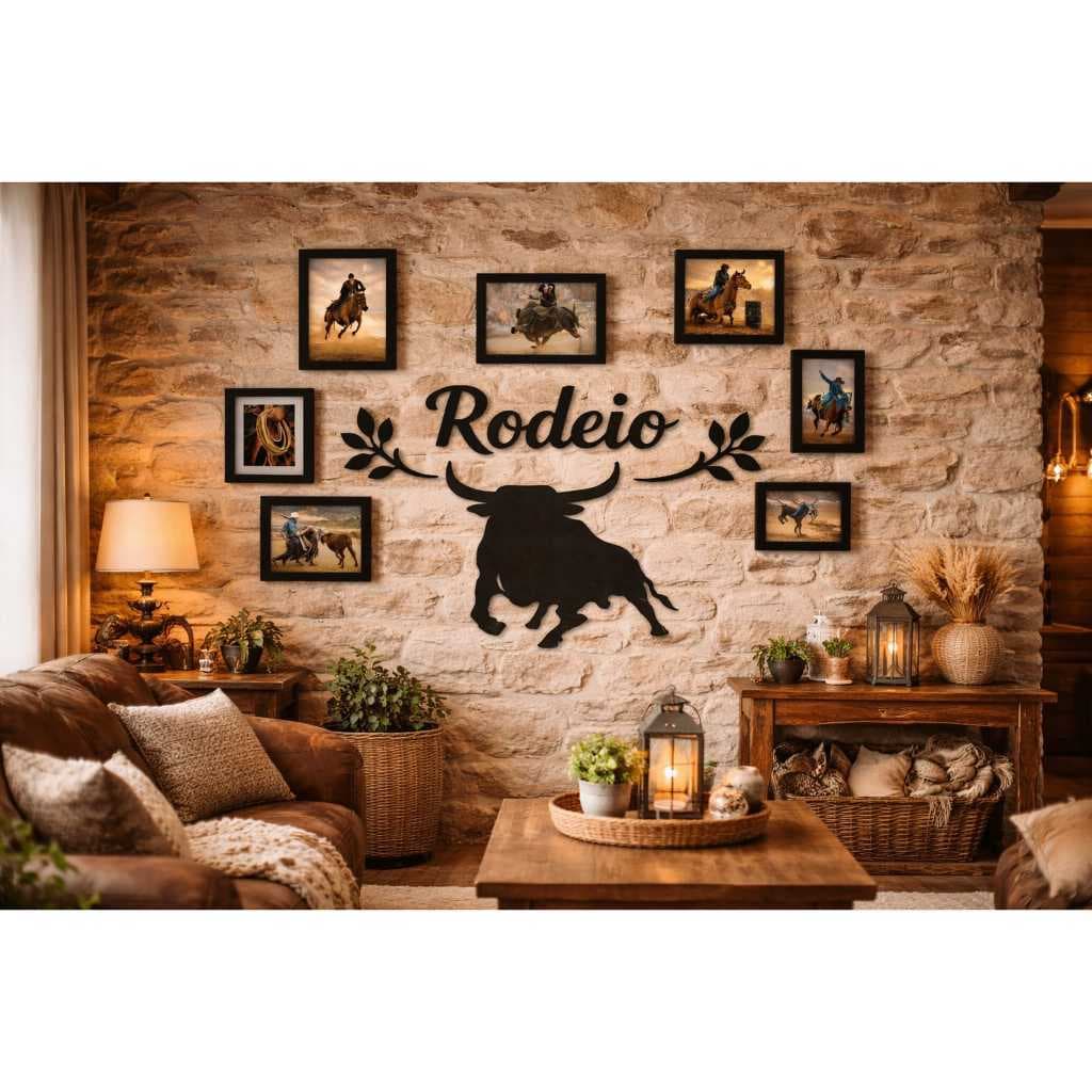 lindo Mural  Quadros de Fotos Rodeio Montaria  DEcorativo Sala
