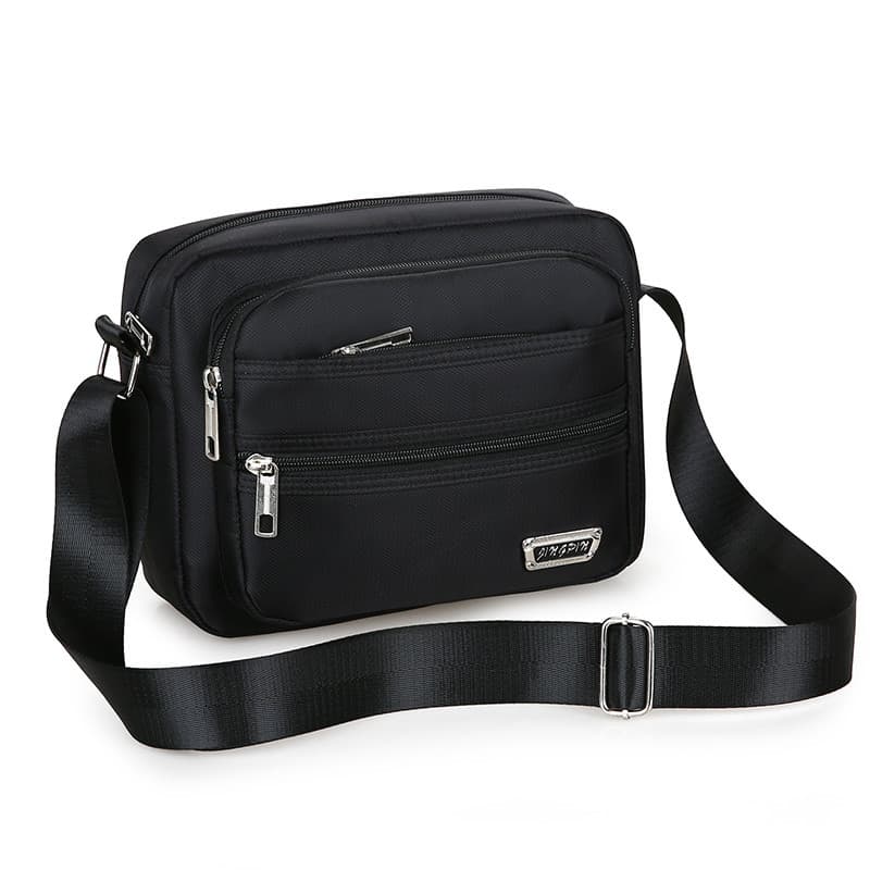Bolsa mensageiro masculina multicamadas para idosos de meia-idade, pai velho, bolsa Diagonal de pano de Nylon masculina