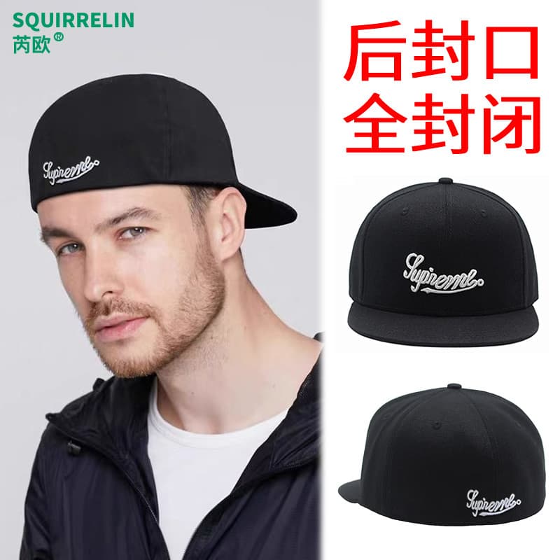 Chapéu totalmente fechado masculino Hip-Hop chapéu de aba plana boné de beisebol totalmente selado tamanho grande circun