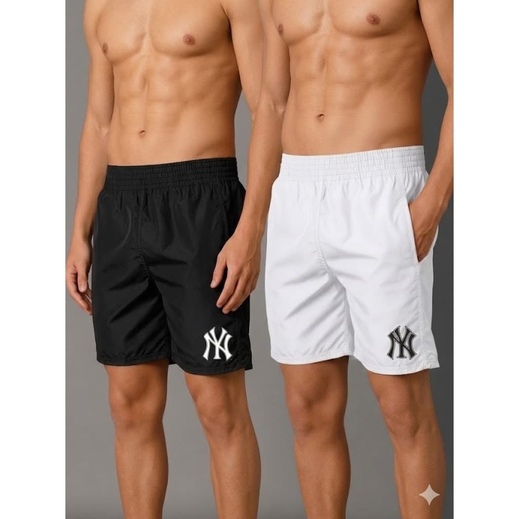 Short Tactel Masculino New Yor Treino Academia NY Bermuda Praia Com Elastano E Bolso