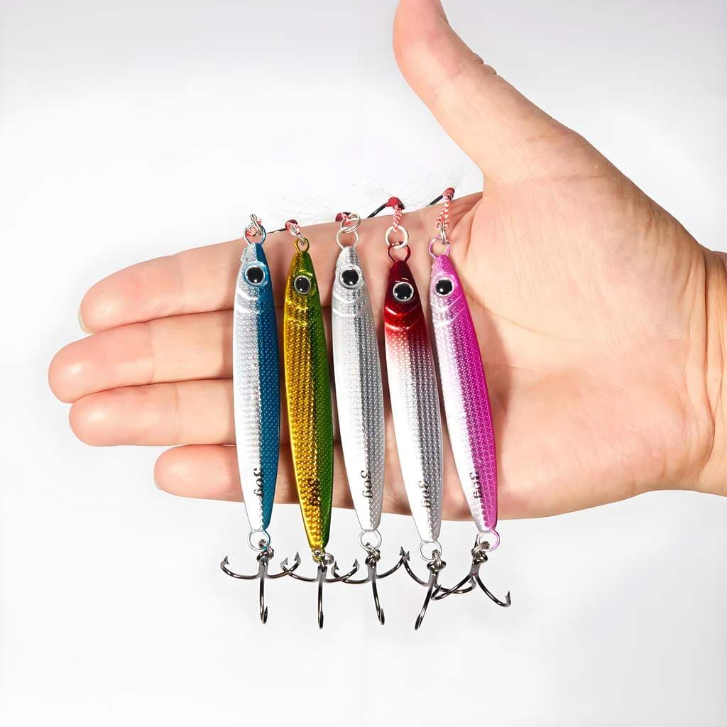 Isca Artificial Refletiva Laser com Cabeça Luminosa 5 Unidades, 7,9cm 40g, Alta Performance em Pesca,Água Doce e Salgada