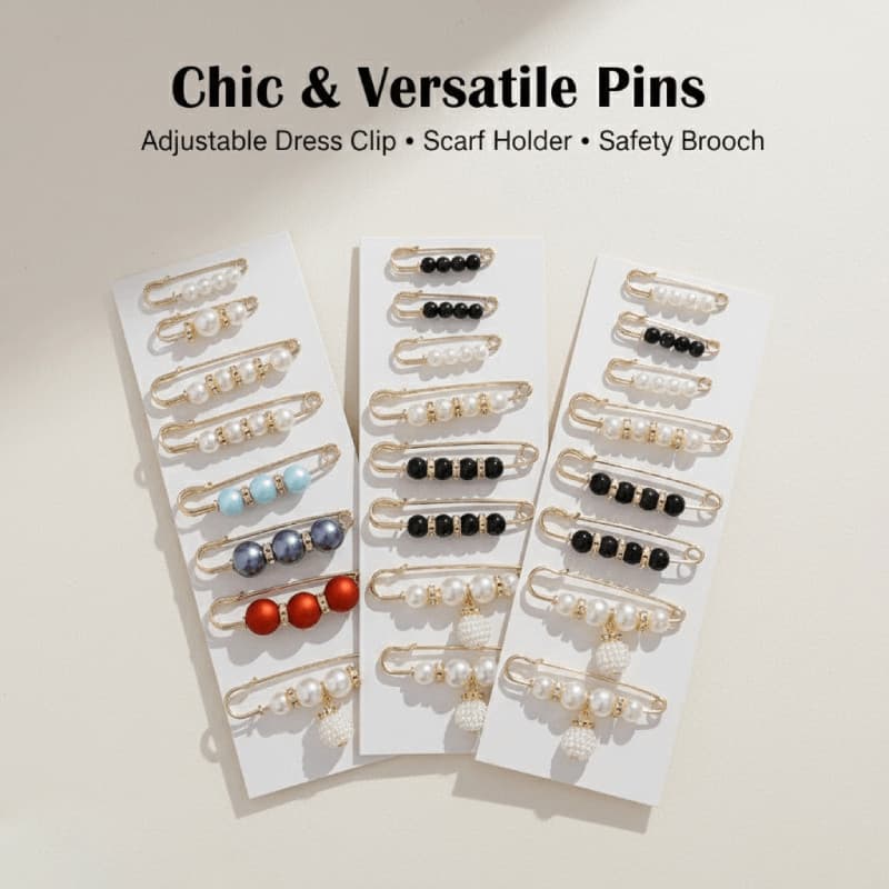 Conjunto De Várias Peças Moda Coreana Broches Antirreflexo Para Proteger Vestidos Clipes De Cintura Ajustáveis Alfinete
