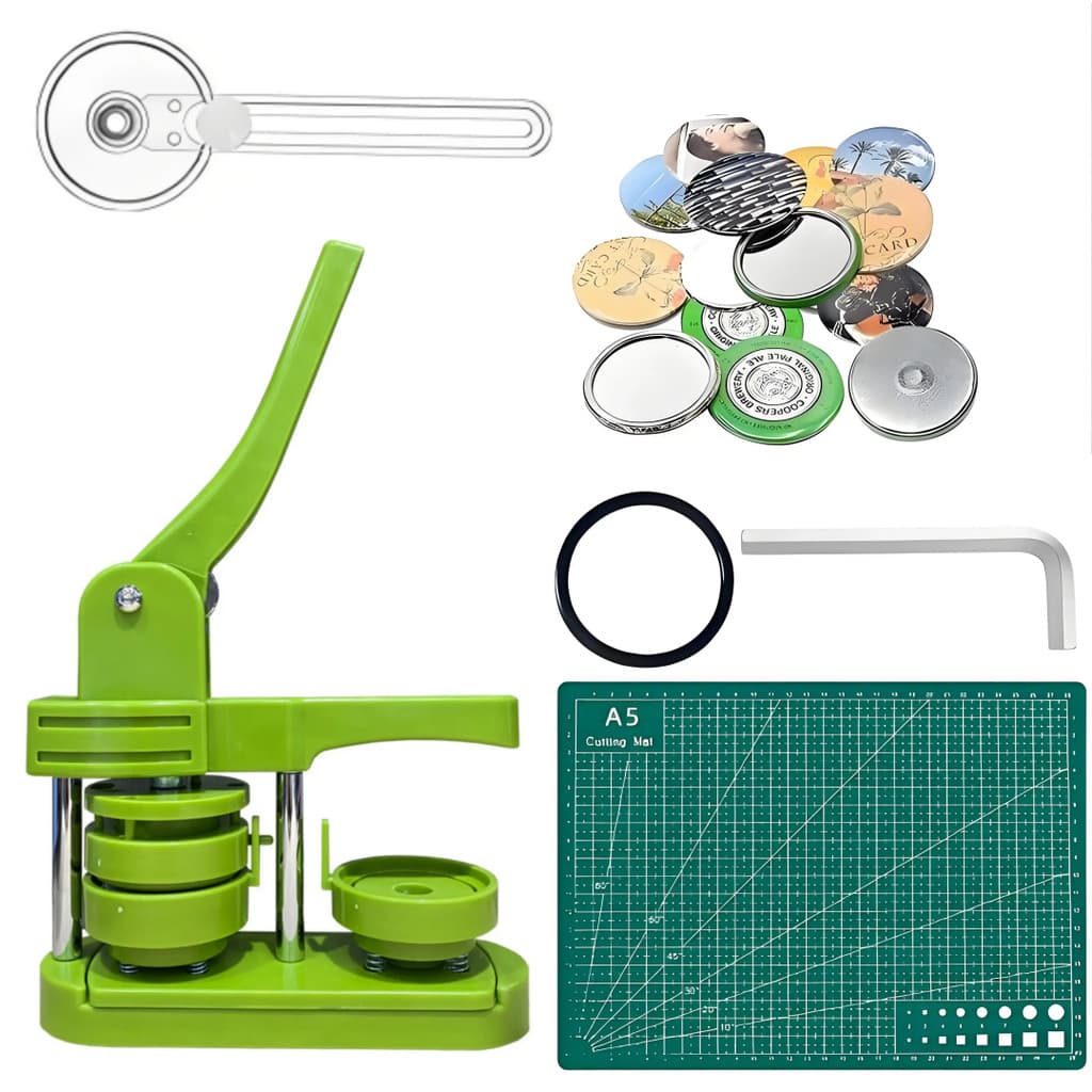 Kit Conjunto de Máquina de Crachá  Rotação Máquina De Button, Botão, Broche, Crachá 32/44/50/58mm