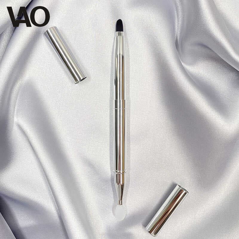 Pincel labial profissional de duas cabeças, maquiador dedicado, retrátil, portátil, pintura, batom, Silicone, bálsamo la