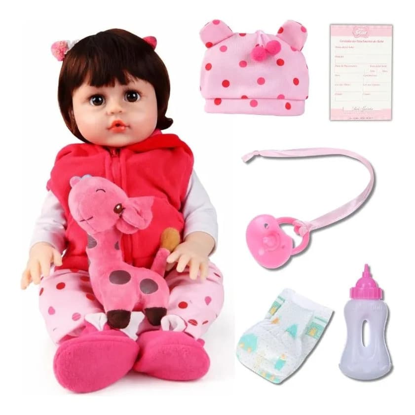 Boneca Realista C/ Acessórios Baby Star Meninas Presente
