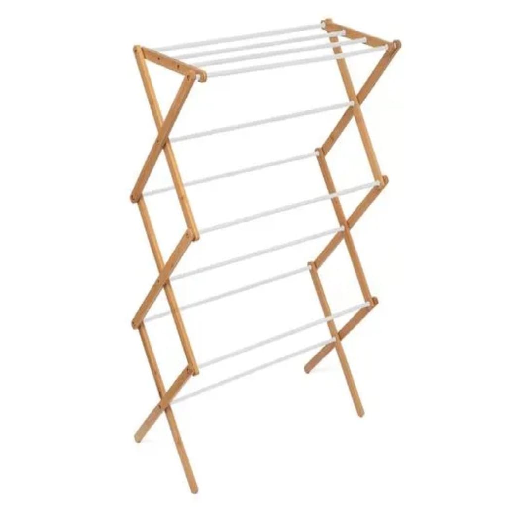 Varal Vertical Dobrável 3 andares bambu c/ hastes metálicas NT - Oikos