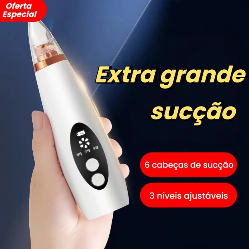 Removedor de Cravos a Vácuo Recarregável: Extrator de Espinhas e Acne com Sucção Eficaz