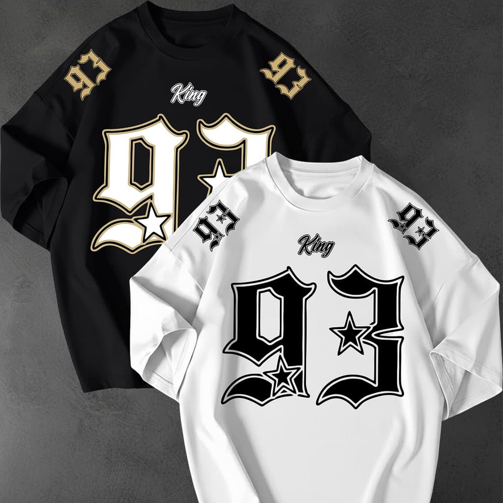Kit 2 Camisetão Feminina Streetwear King Numero 93 Camiseta Oversized Largo Solto Estilo College Gyn