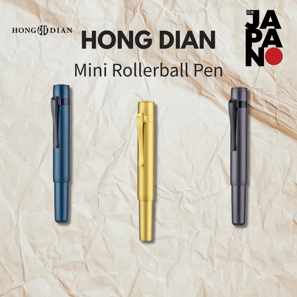 Hongdian M2 Black Forest Mini Caneta-Tinteiro Fina Ponta Macia Design Elegante De Viagem De Bolso Curto De Alumínio (Azul Meia-Noite)