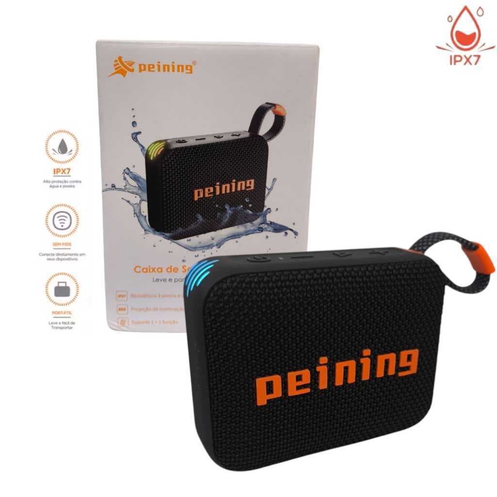Mini Caixa De Som Bluetooth Portátil Com Alça e Com Entrada Cartão SD Prova D´água IPX7