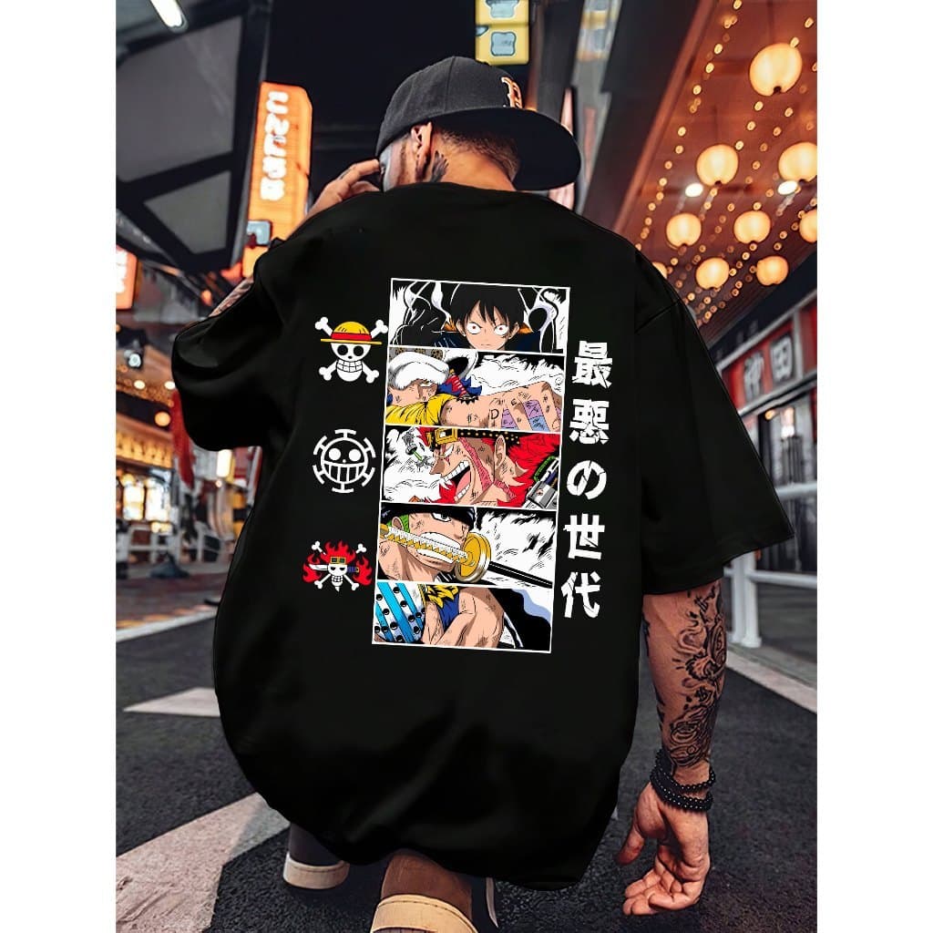 Camisa Oversized Anime Camiseta One Piece Piratas Mar Mangá Unissex TREINO