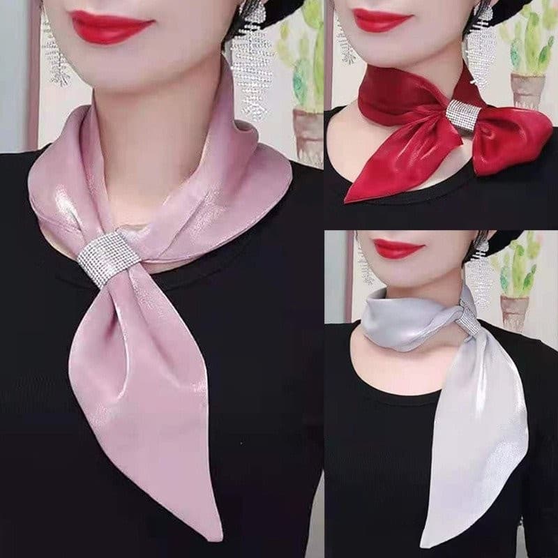 Lenço de seda pequeno brilhante feminino da moda, protetor solar de verão de longa duração, acessórios leves e práticos