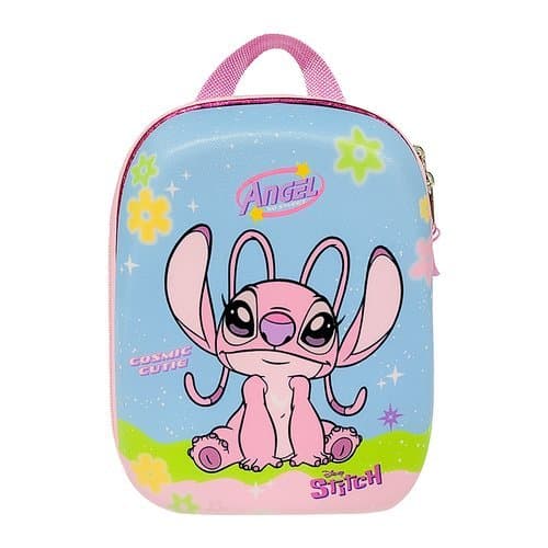 Lancheira Mochila Infantil Angel - Lilo & Stitch - Azul Claro Durável Resistente Versátil Prática