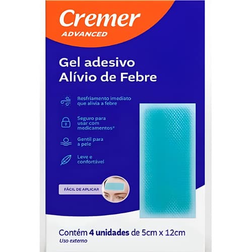 Adesivo Febre Compressa Refrescante Alivio C/ 4 Un Cremer Azul