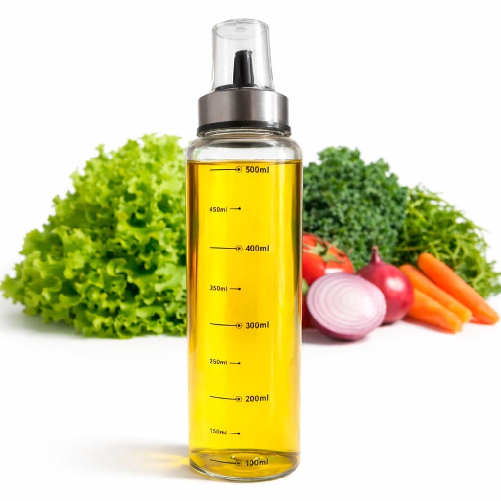 Galheteiro Dosador De Azeite Vinagre Molhos 540 ML Vidro com Tampa