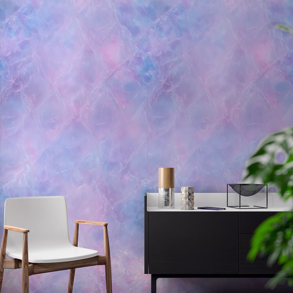 Papel de Parede Marmore roxo e azul 3D Autocolante Lavável