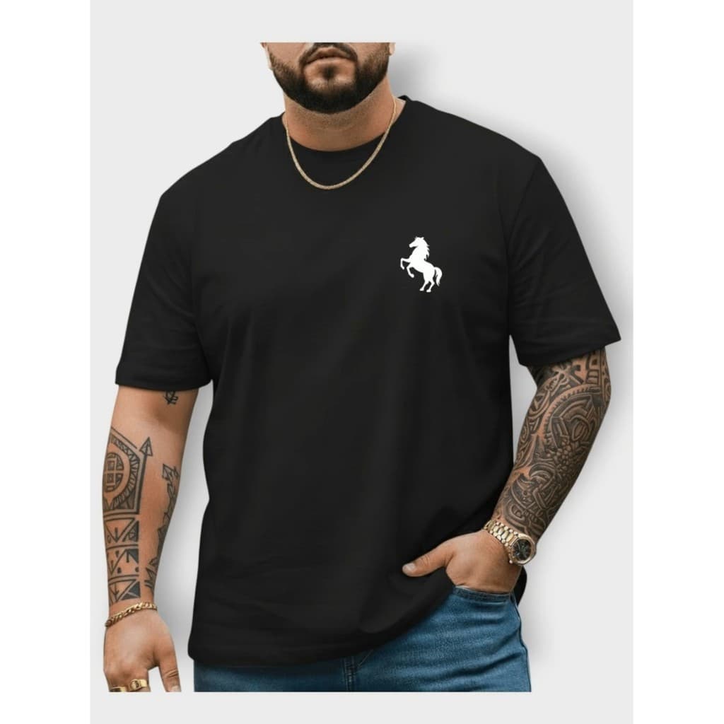 Camiseta Masculina em Algodão Cavalo Horse Premium  Tecido Premium P ao G5