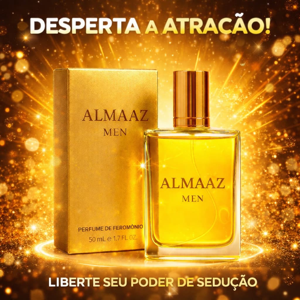 Perfume Árabe Feromônio Masculino Almaaz Men 50ML – Afrodisíaco, Sedutor, Atração Natural, Marcante