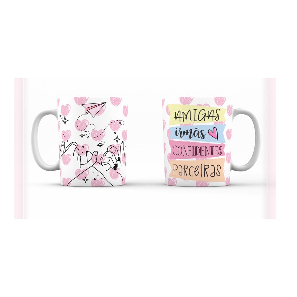 Caneca Xicara personalizada AMIGAS vários modelos 325ml