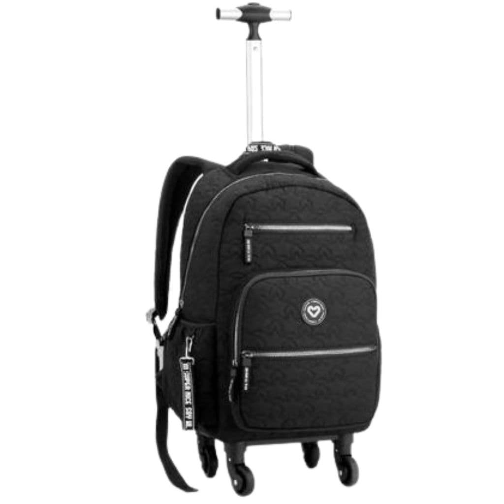 Mochila Rodinhas 360º Preta Color Up Escolar Juvenil Menina Seanite