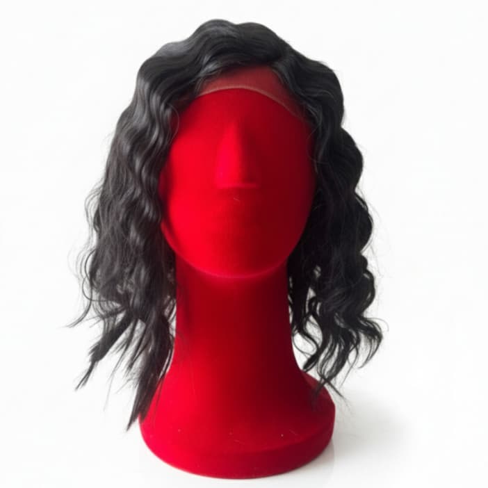 Lace Front Ondulada Curta Bio Orgânica - Fibra Premium Identica ao Humano
