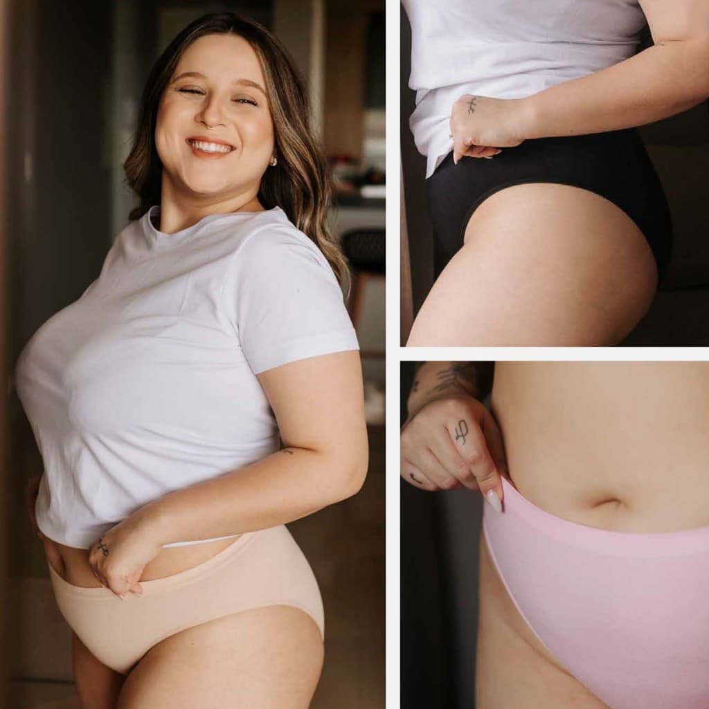 Kit 6 Calcinhas Algodão Feminina Alta Anatômica Seamless com Lateral Larga Diversas Cores Hoahi
