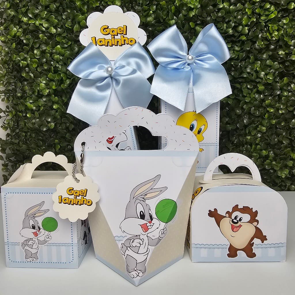 Kit Caixa Montada BABY LOONEY TUNES - Personalizados - Festa infantil - Aniversário - Lembrancinha