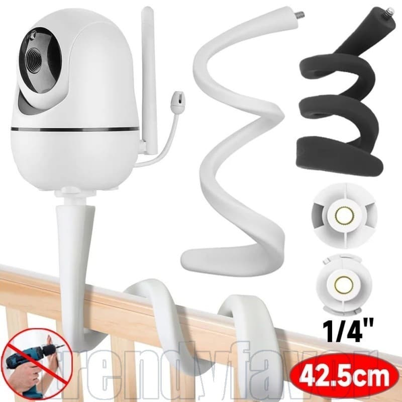 2-1Pc 42.5cm Suporte Para Webcam Sem Perfurações-Monitor De Ajustável De Montagem Torcido De Silicone Câmera De Bebê-Fle