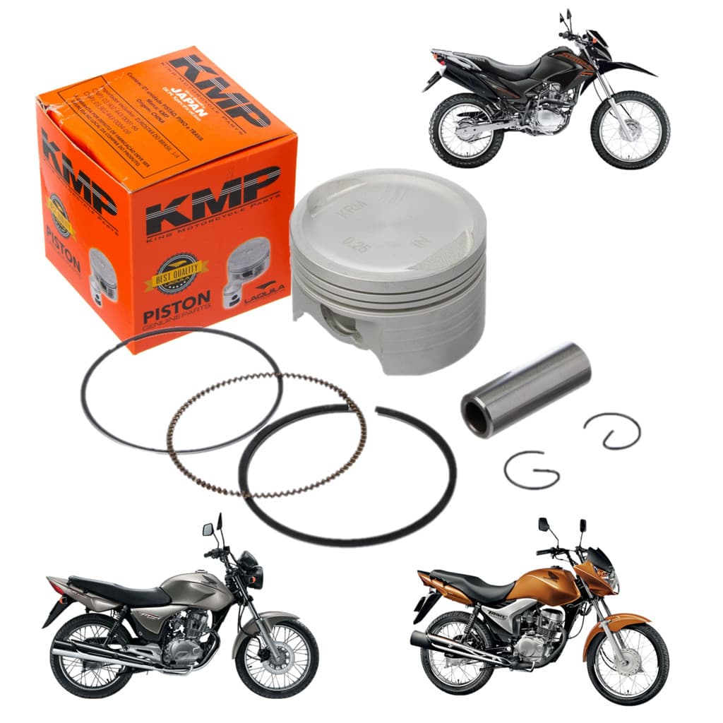 Kit Pistão Anéis Titan 150 Bros 150 Std 0.25 0.50 0.75 1.00