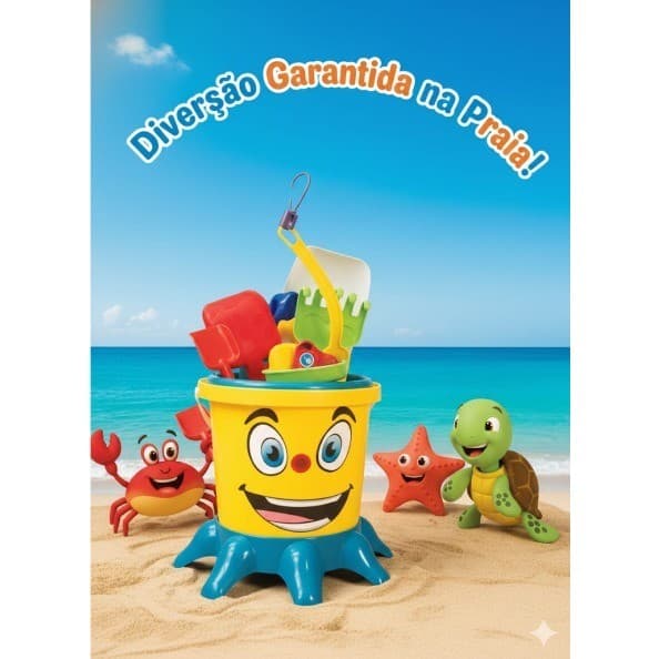 Balde de areia - Polvo de Praia Com Brinquedos e Acessórios Infantil  Brincar Areia Plásticos Parque