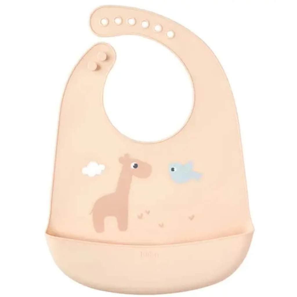 Babador de Silicone com Pega Migalhas Cloudy - Bege - Buba