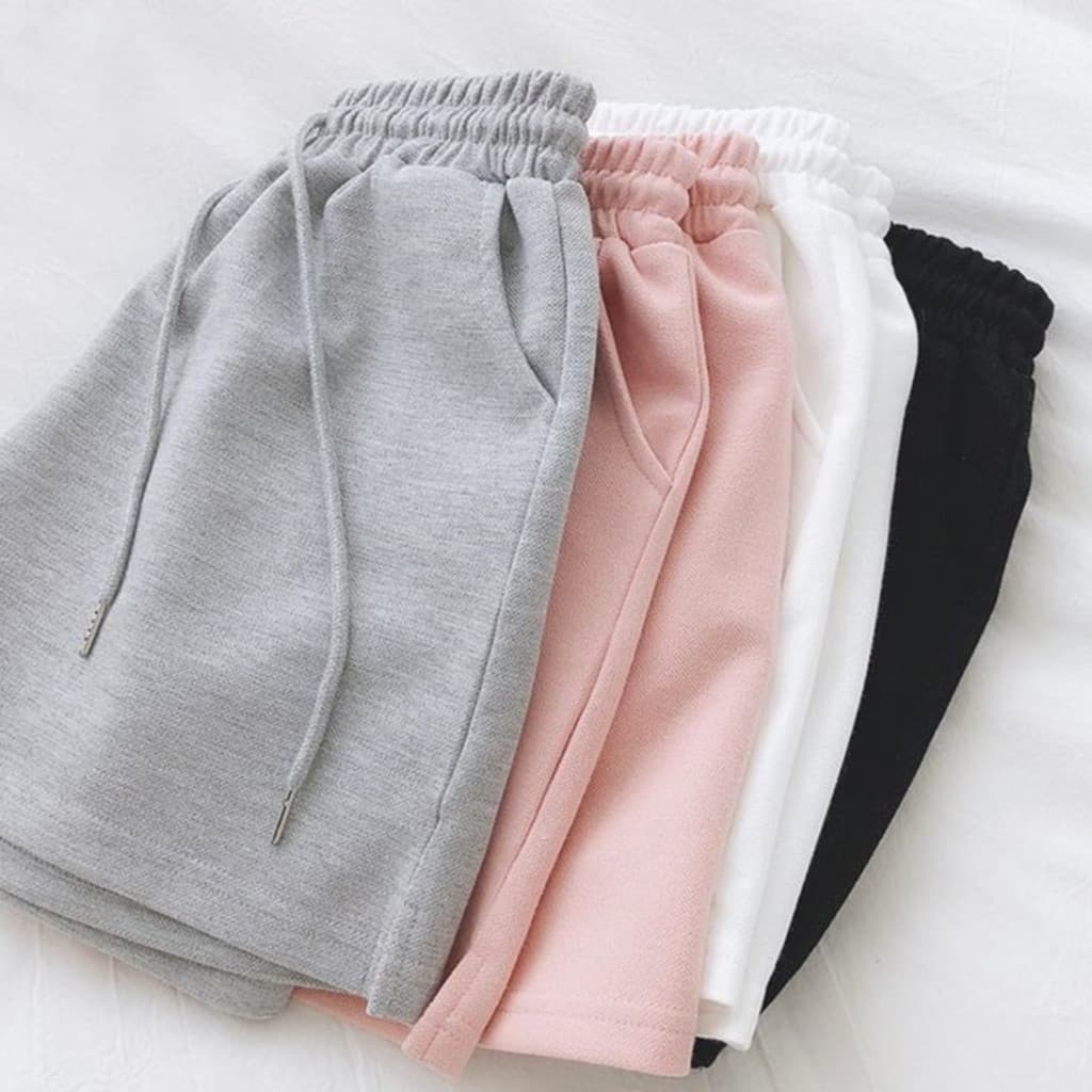 Shorts Moletinho liso Feminino Fitness Dia a Dia Confortável
