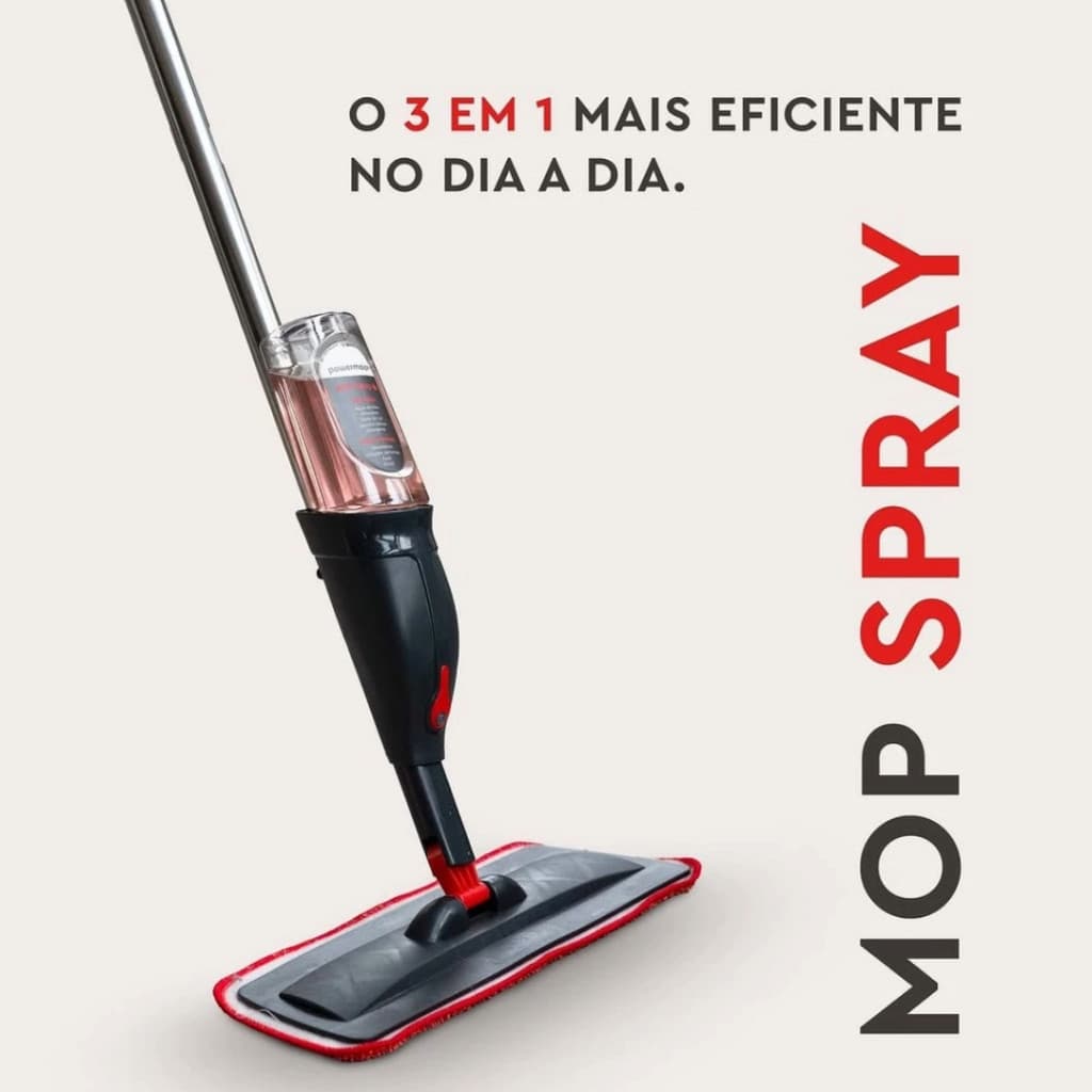 Mop Spray Rodo Lava Seca Esfregão com Refil Microfibra Limpeza Casa Prático