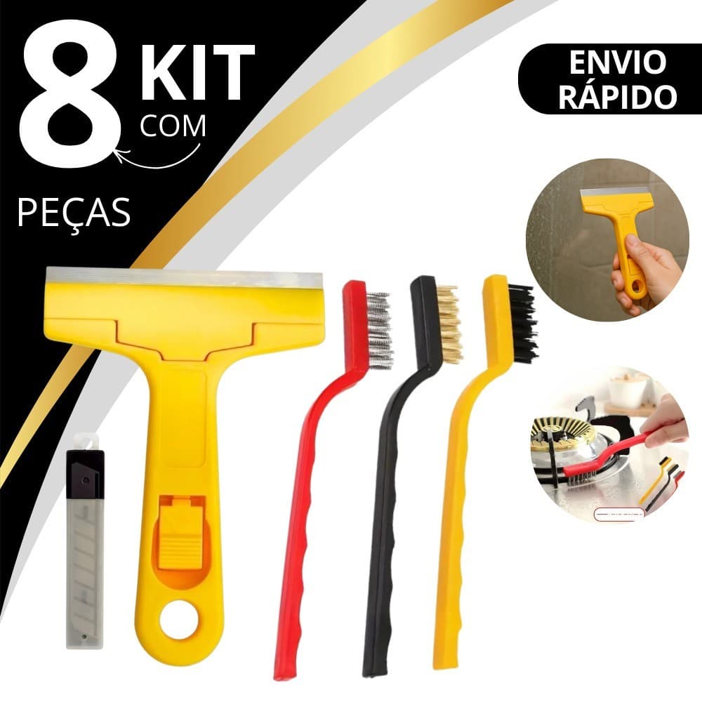 Raspador para limpar Box Piso Vidro Cerâmica Azulejo + 5 Lamina - PREMIUM