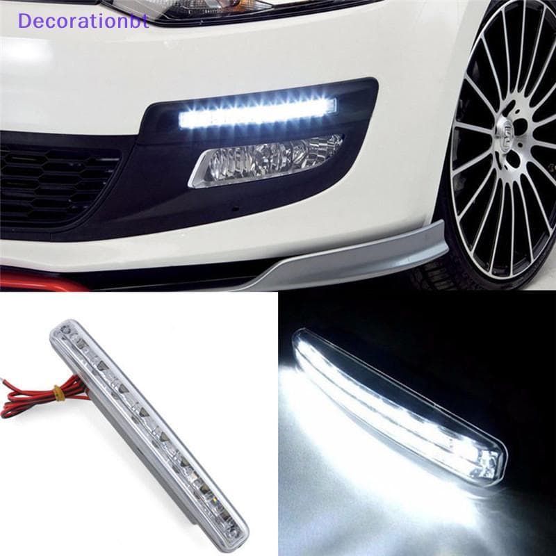 Decorationbt Luz Do Carro 8 LED DRL Nevoeiro Condução Dia Correndo Lâmpada Branca Nova