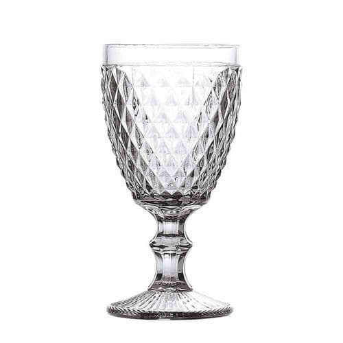Conjunto 6 Copos Vidro 325 ml Texturizado Formato Abacaxi Decoração Bar Festa Resistente