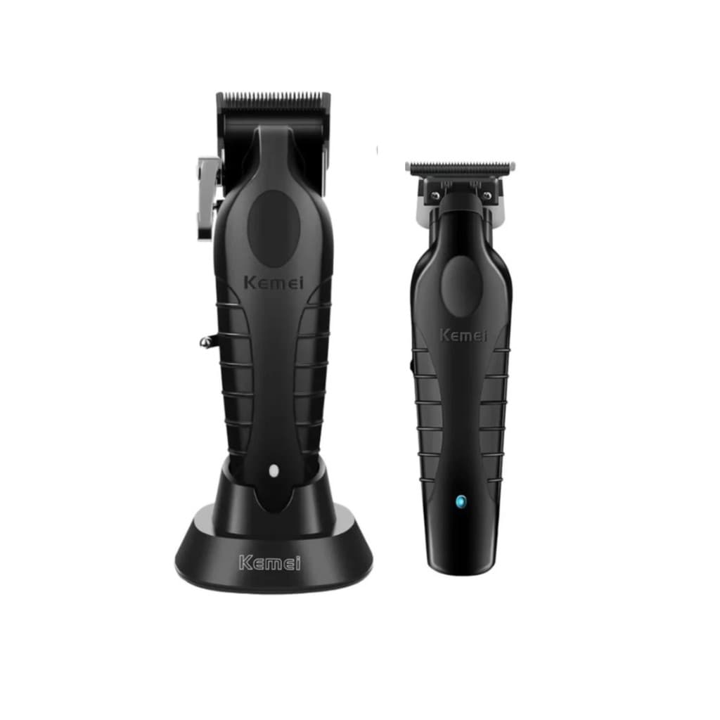 Maquina de Cortar Cabelo Kemei Km 2296 + Acab. 2299