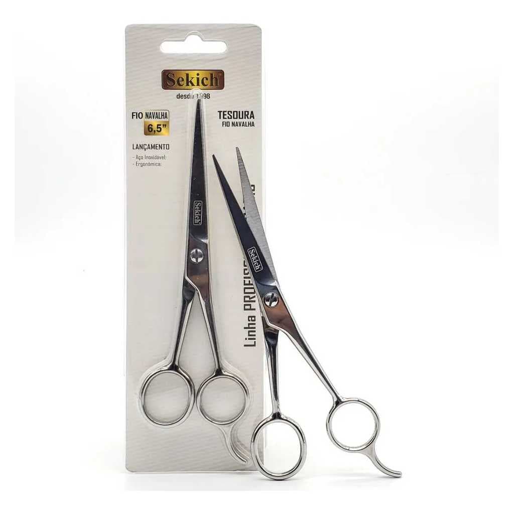 Tesoura De Barbeiro Profissional Gold 6.5 Aço Inox