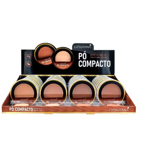 Pó compacto Ludurana Matte em 4 tons do claro para a morena--b00100