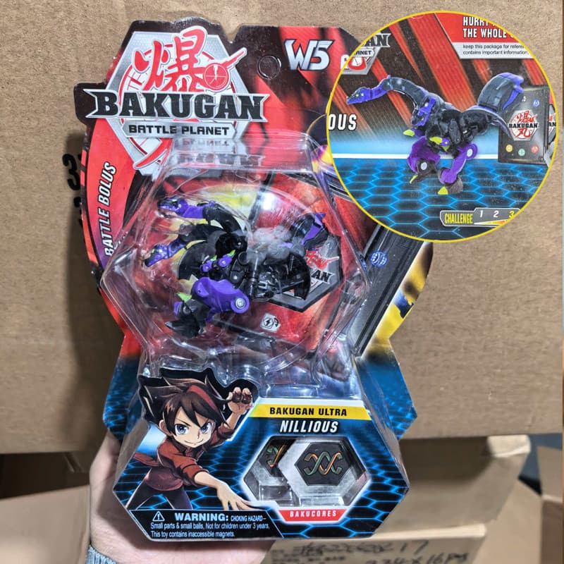 Bakugan ORIGINAL com Caixa, Battle Brawlers Dragonoid Nillious Pyrus Fangzor, Figura de Ação Deformável, Brinquedos de L