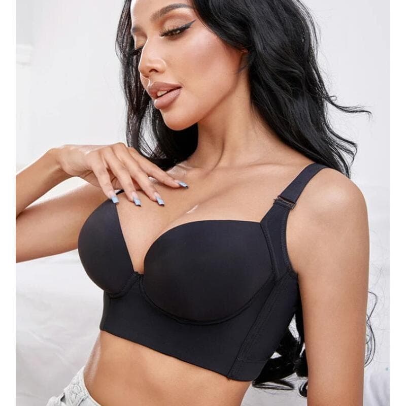 Sutiã Push Up Com Copo Profundo Para Mulheres , Plus Size , Esconder Incorporada , Cobertura Completa Nas Costas , Linge