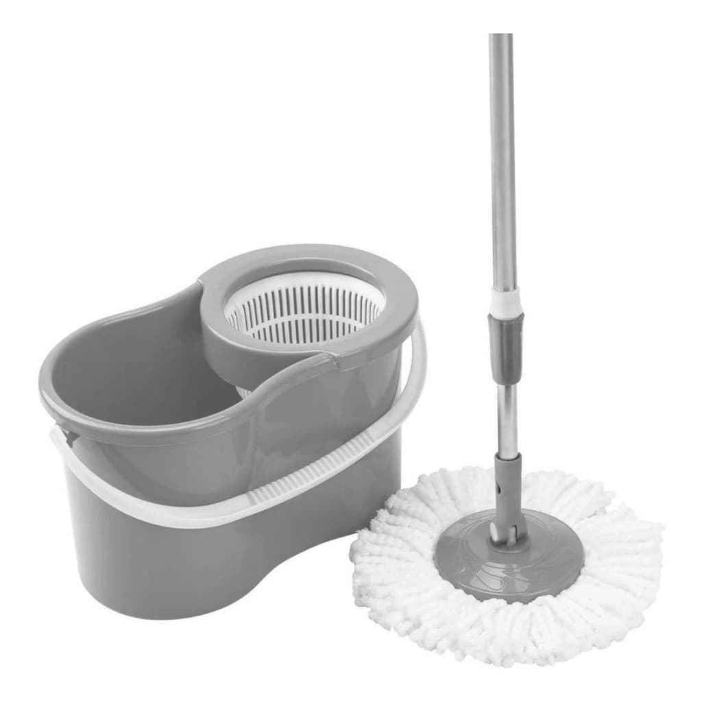 Mop Clink Mop Limpeza Spin 360 Com Balde Centrífuga Cinza