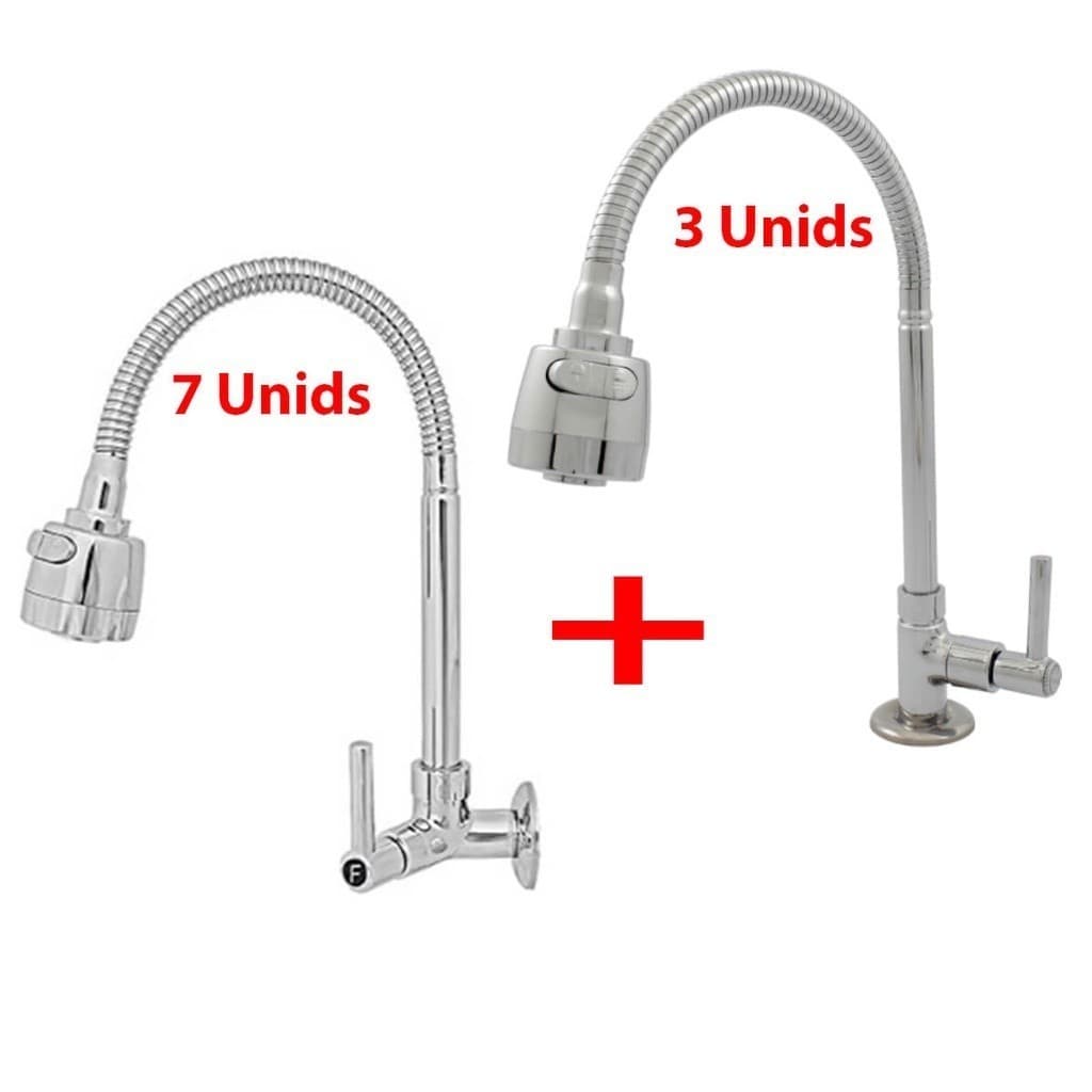 3x Torneira Gourmet Cozinha Mesa Bancada Flexivel 7x Torneira Gourmet Cozinha Parede Chuveirinho