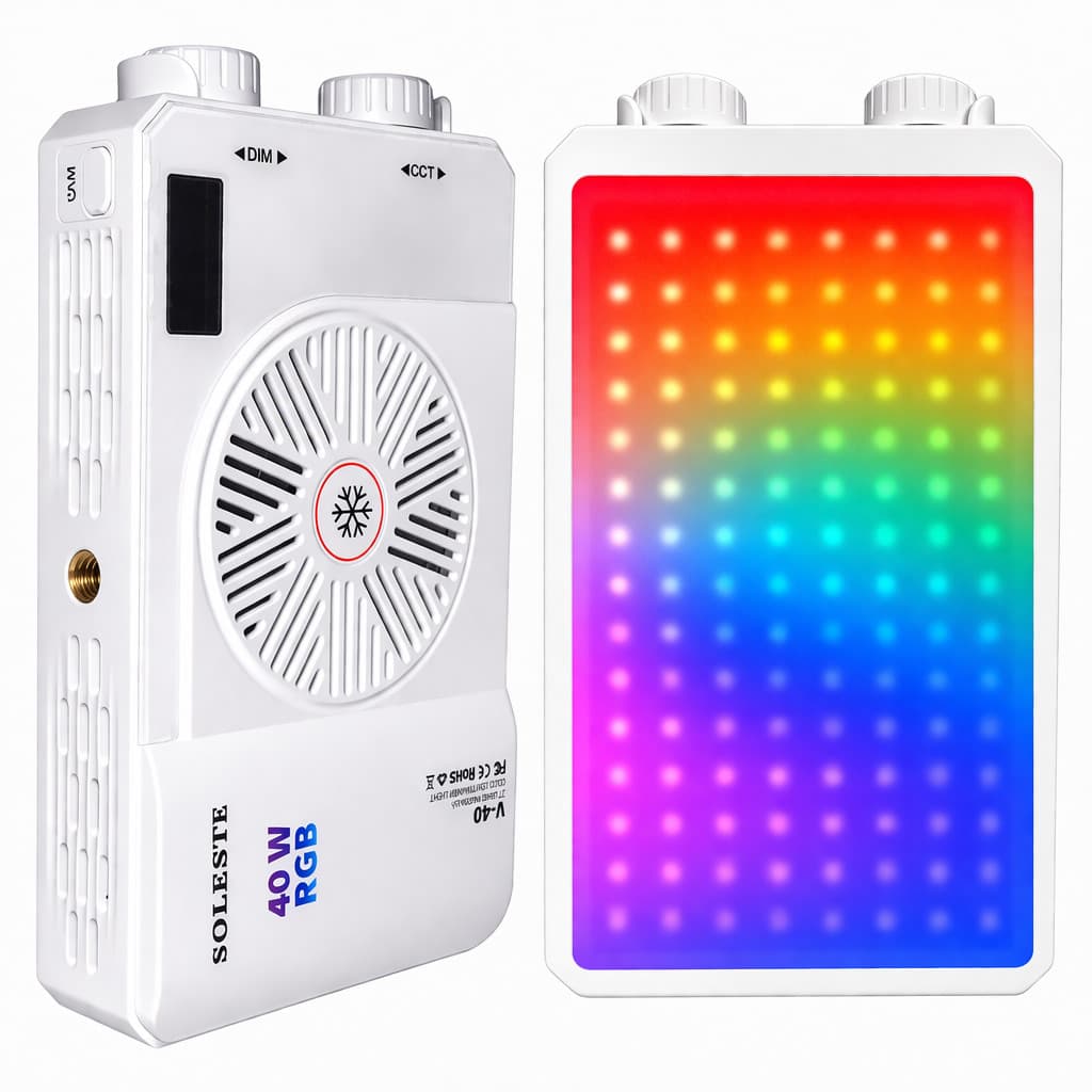 Mini Luz LED Soleste V40 RGB 40W Portátil 2500K-9000K