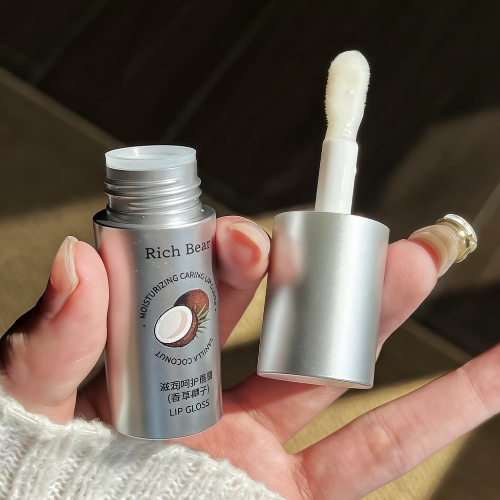 Inpopular, mas ótimo uso!Bálsamo labial de coco de baunilha hidratante hidratante óleo labial mel feminino estudantes An